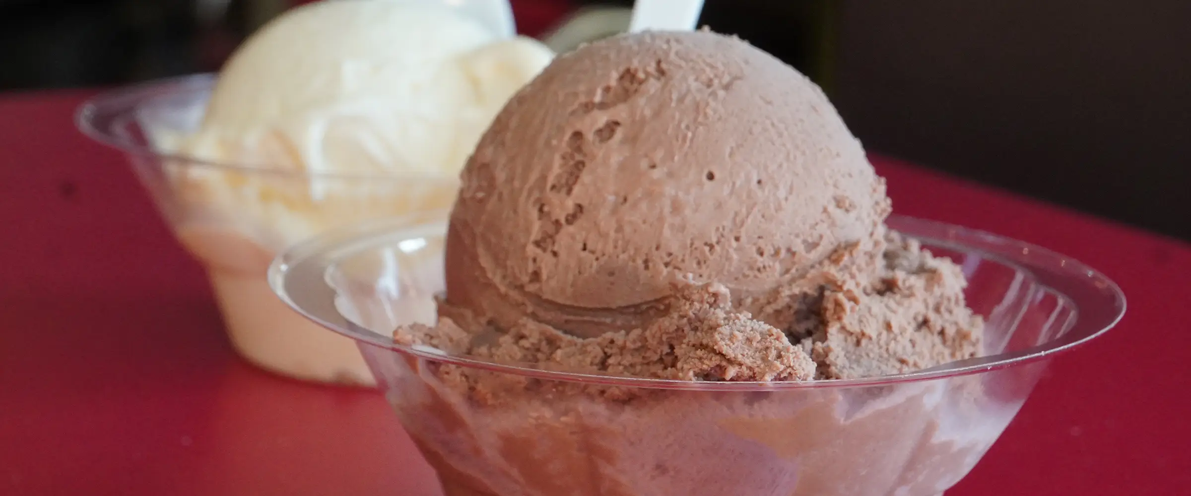 Two Custard Cups on a red table - Desktop