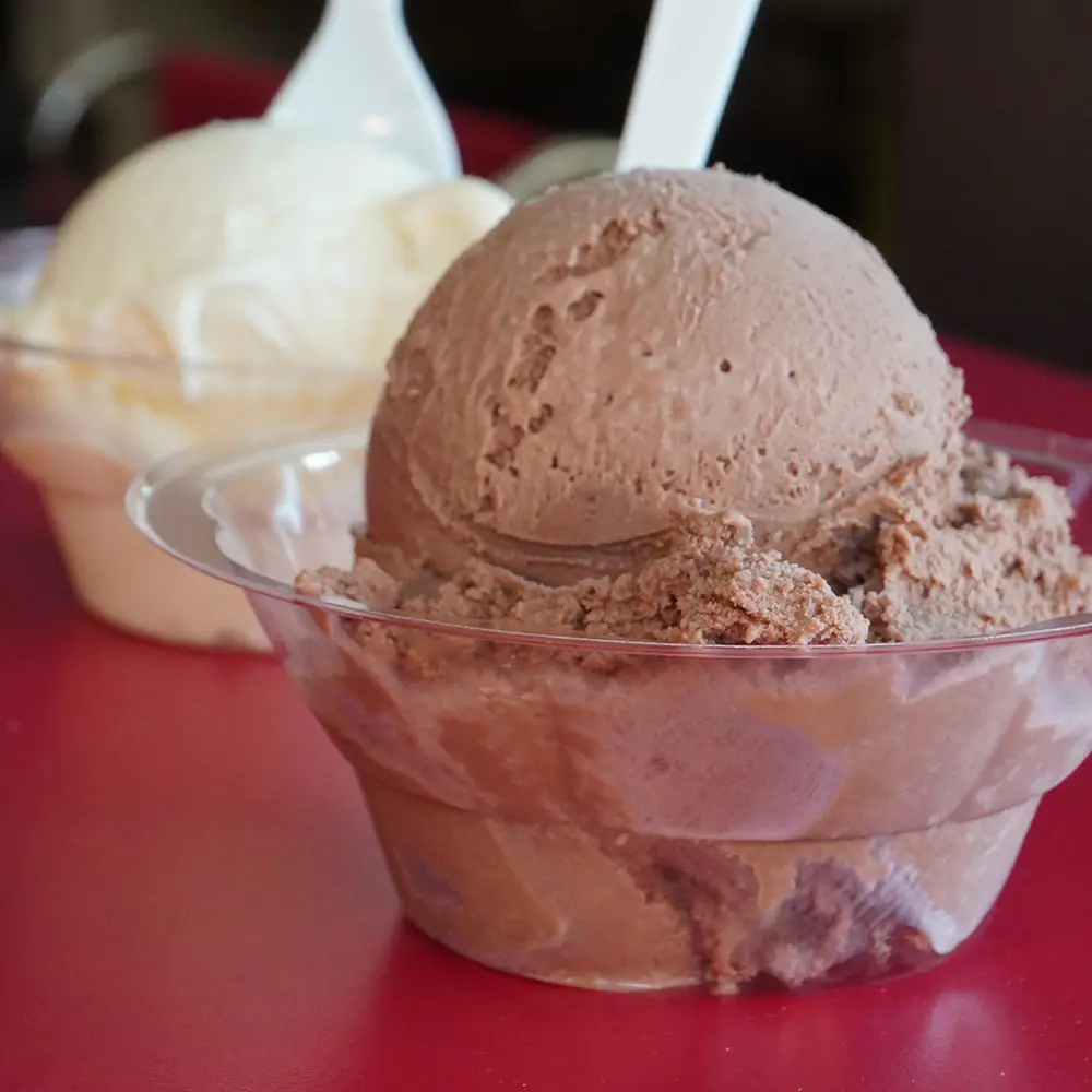 Two Custard Cups on a red table - Mobile